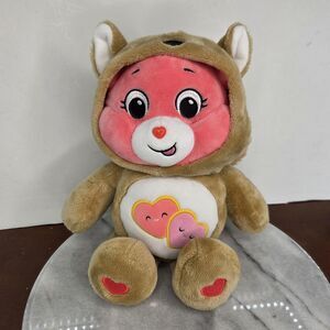 Care Bears Basic Fun Love-A-Lot Squirrel Costume Plush Small Brown Pink Hearts